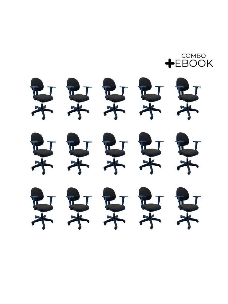 Kit 15 Cadeiras De Escritório Oficial Operativa