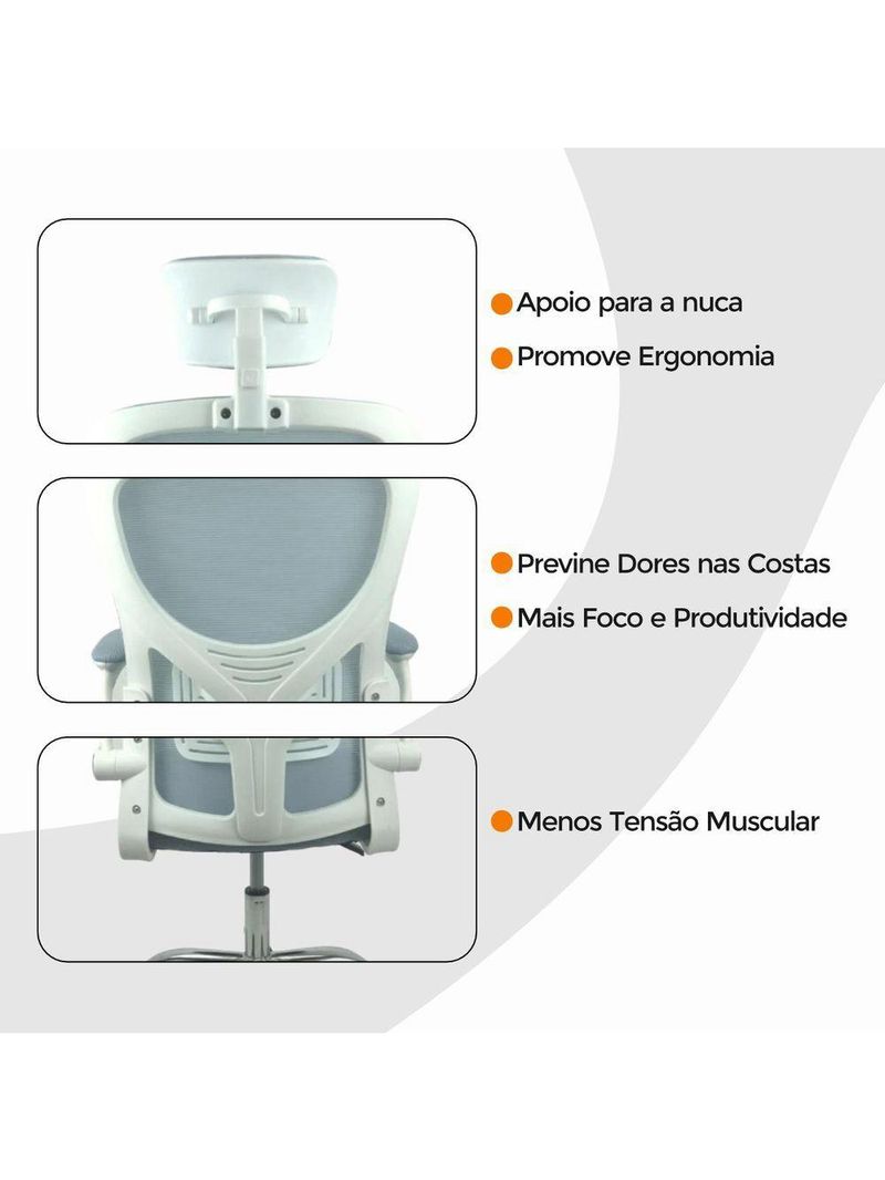 Kit 3 Cadeiras De Escritório Oficial Vegas Azul Branco