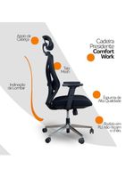 Cadeira De Escritório Presidente Ergonômica Oficial Corporativa Work Apoio Nuca