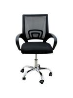 Kit 4 Cadeiras De Rodízios Tok Escritório Home Office Telinha Preto