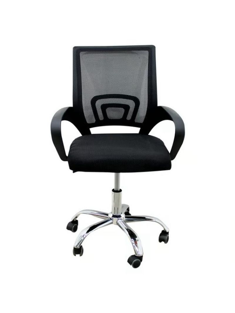 Kit 4 Cadeiras De Rodízios Tok Escritório Home Office Telinha Preto