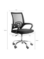 Kit 4 Cadeiras De Rodízios Tok Escritório Home Office Telinha Preto