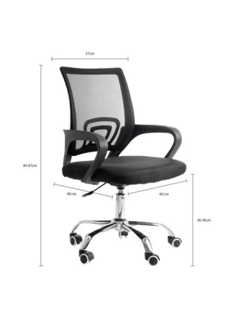 Kit 4 Cadeiras De Rodízios Tok Escritório Home Office Telinha Preto