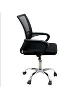 Kit 4 Cadeiras De Rodízios Tok Escritório Home Office Telinha Preto