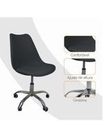 Cadeira Com Rodízios Tulipa Leda Office Escritório Preto