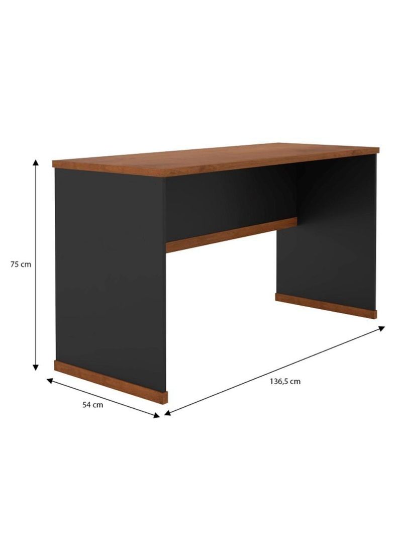 Conjunto Escritório Office Mesa E Buffet Verbena - Vianossa - Preto/ Preto/