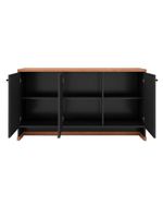 Conjunto Escritório Office Mesa E Buffet Verbena - Vianossa - Preto/ Preto/