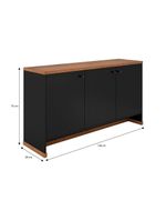 Conjunto Escritório Office Mesa E Buffet Verbena - Vianossa - Preto/ Preto/