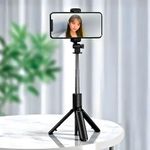 Bastão De Selfie Com Tripé Para Celular Com Controle Tripé Selfie Stick 360° Com Controle Bluetooth