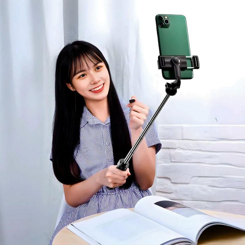Bastão De Selfie Com Tripé Para Celular Com Controle Tripé Selfie Stick 360° Com Controle Bluetooth