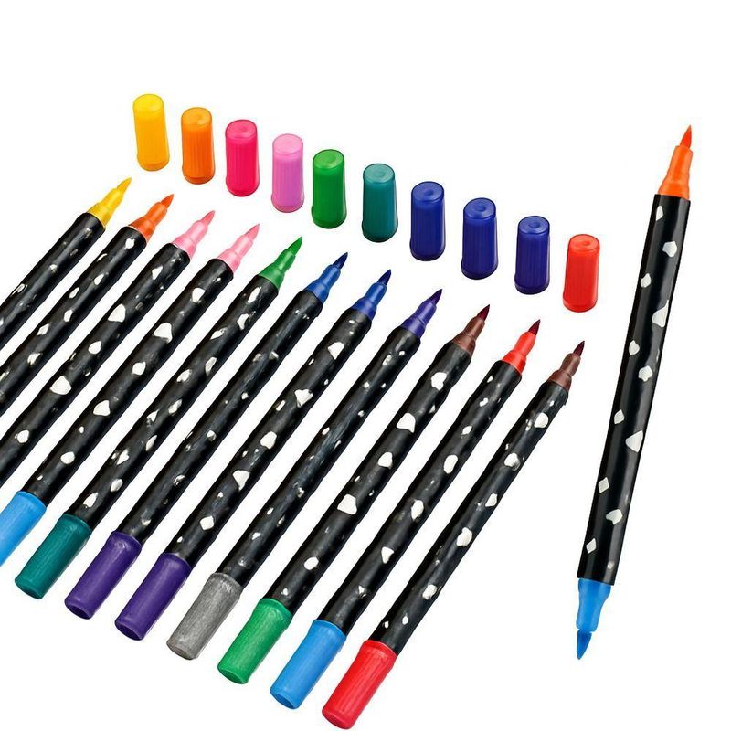 Canetas Para Colorir Com Glitter 2 Pontas Com 48 Cores Vibrantes