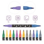 Canetas Para Colorir Com Glitter 2 Pontas Com 48 Cores Vibrantes
