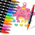 Canetas Para Colorir Com Glitter 2 Pontas Com 48 Cores Vibrantes