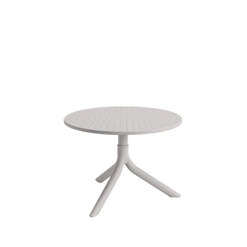 Mesa Redonda de Apoio Livy Aurah 60x43cm Cinza Polipropileno Plaxmetal