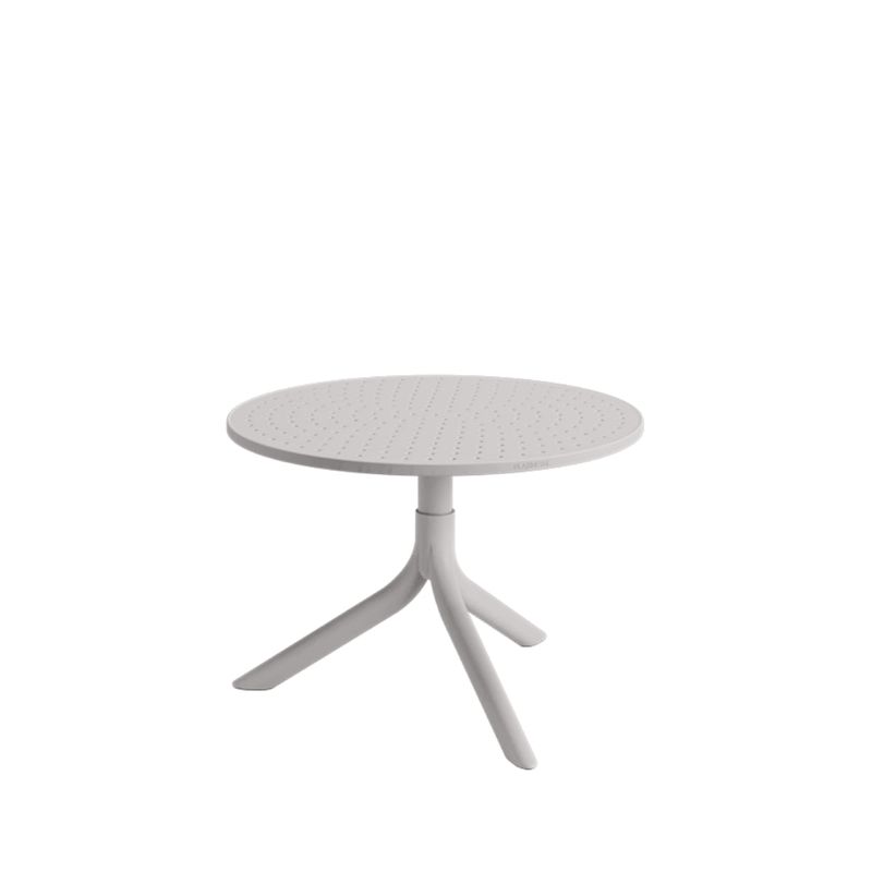 Mesa Redonda de Apoio Livy Aurah 60x43cm Cinza Polipropileno Plaxmetal