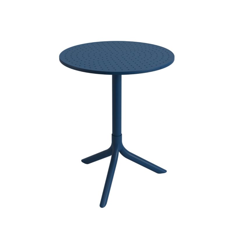 Mesa Redonda Livy Aurah 60x74,5cm Azul Petróleo em Polipropileno Plaxmetal