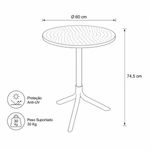 Mesa Redonda Livy Aurah 60x74,5cm Azul Petróleo em Polipropileno Plaxmetal