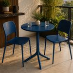 Mesa Redonda Livy Aurah 60x74,5cm Azul Petróleo em Polipropileno Plaxmetal