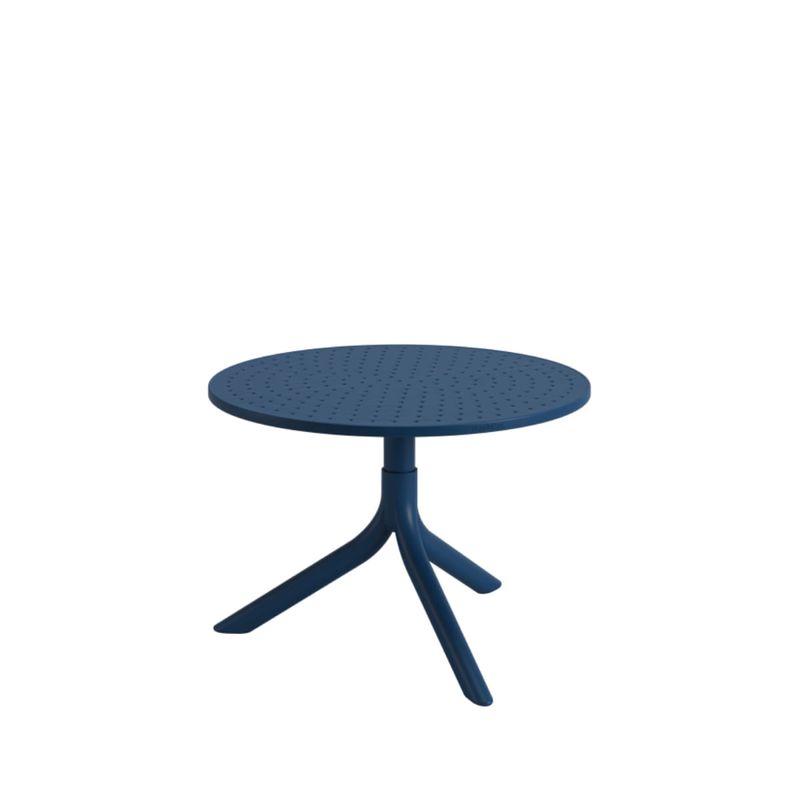 Mesa Redonda de Apoio Livy Aurah 60x43cm Azul Petróleo Polipropileno Plaxmetal