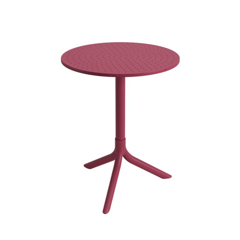 Mesa Redonda Livy Aurah 60x74,5cm Marsala em Polipropileno Plaxmetal