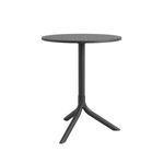 Mesa Redonda Livy Aurah 60x74,5cm Preto em Polipropileno Plaxmetal