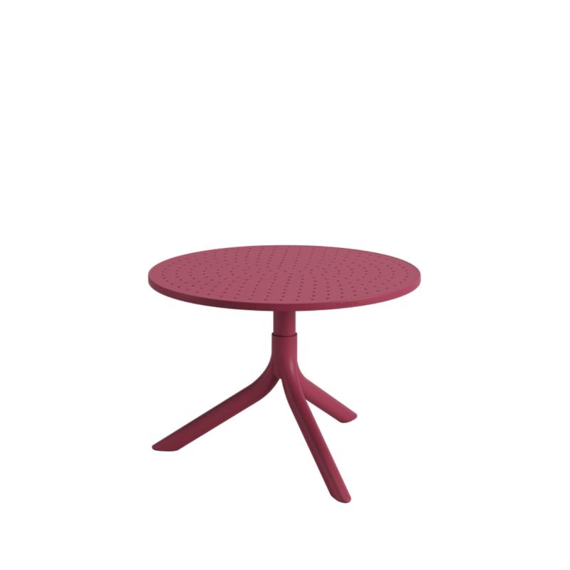 Mesa Redonda de Apoio Livy Aurah 60x43cm Marsala Polipropileno Plaxmetal