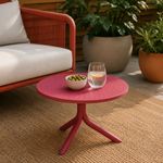 Mesa Redonda de Apoio Livy Aurah 60x43cm Marsala Polipropileno Plaxmetal