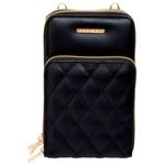 Bolsa Carteira Feminina Com Alça Textura Matelassê Preto