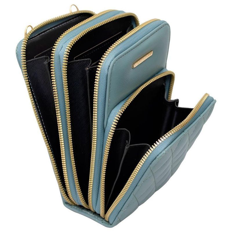 Bolsa Carteira Feminina Com Alça Textura Matelassê Preto