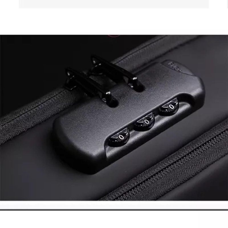 Pochet Masculina De Ombro Antifurto Com Porta Usb E Couro Pu Impermeávelpreta - Preta