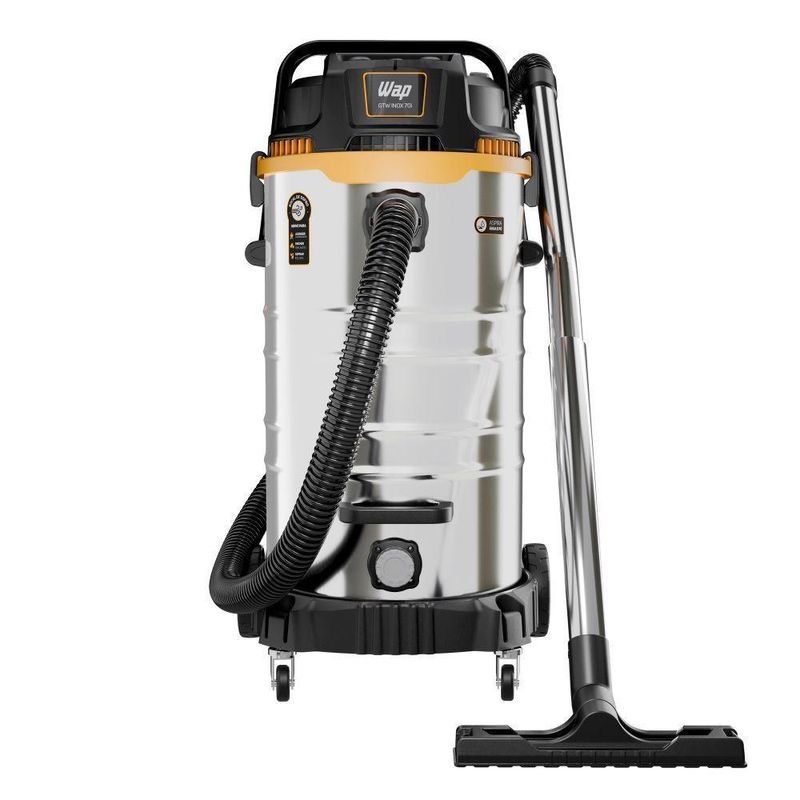ASPIRADOR DE PÓ E ÁGUA WAP GTW 70i INOX 2800W 70L 127V