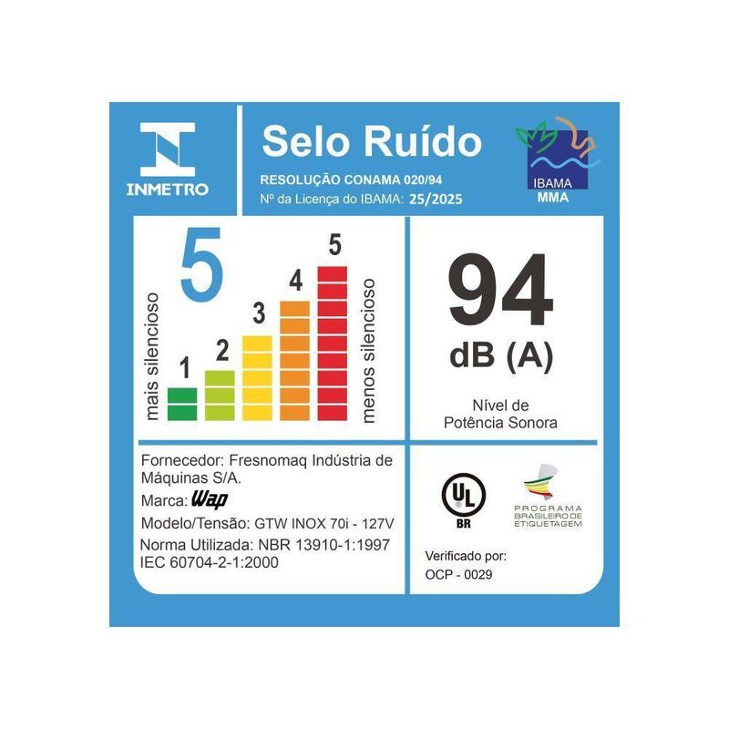 ASPIRADOR DE PÓ E ÁGUA WAP GTW 70i INOX 2800W 70L 127V
