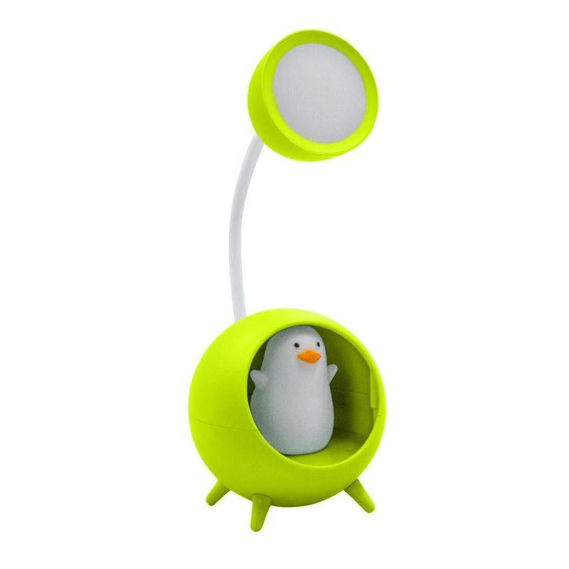 Luminaria De Mesa Decorativa Usb Portatil Articulavel Abajur P- Leitura Estudo Patinho Verde