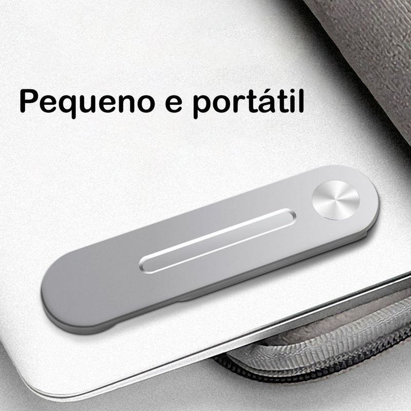 Suporte Universal Celular Clipe Magico Notebook Liga De Aluminio Prata