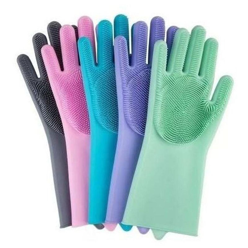 Luva Esponja Multiuso Silicone Lava Louça Antibacteriana -  Substitui Esponja E Evita Germes