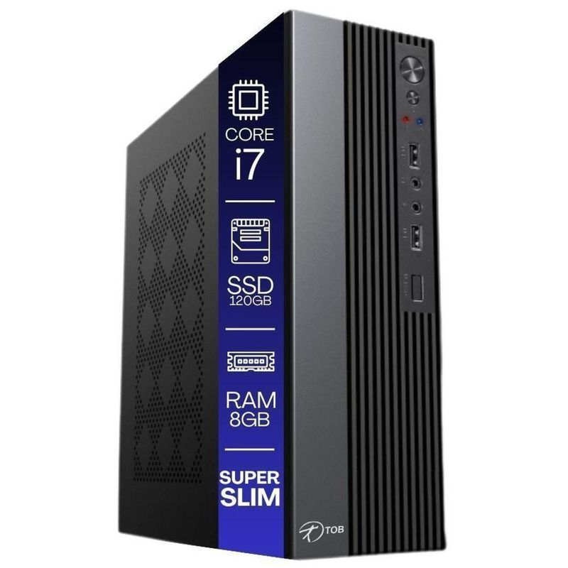 Computador Tob Slim Compacto Intel Core I7 Ssd 120gb Memória 8gb Windows 10 Trial Desktop Pc Cpu