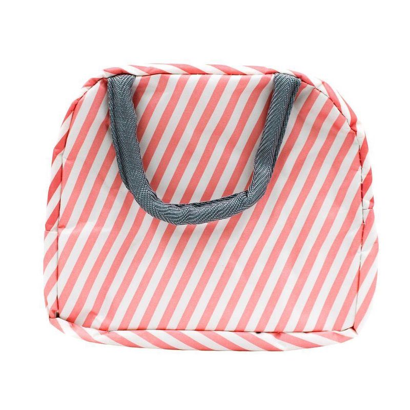 Bolsa Marmita Lancheira Termica Estampada Trabalho Faculdade Estampa:listrado Rosa