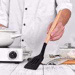 Kit 12 Peças Utensilios De Cozinha Colher Espatula Fue Pincel Preto