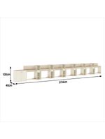 Conjunto De Escritório Tech 6 Livreiro 1 Buffet E 7 Mesas 90 - Off White E Cedro Off White E Cedro
