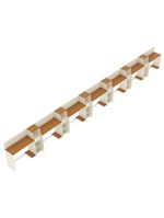 Conjunto De Escritório Tech 6 Livreiro E 7 Mesas 90cm - Vian - Off White E Cedro Off White E Cedro