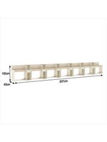 Conjunto De Escritório Tech 6 Livreiro E 7 Mesas 90cm - Vian - Off White E Cedro Off White E Cedro