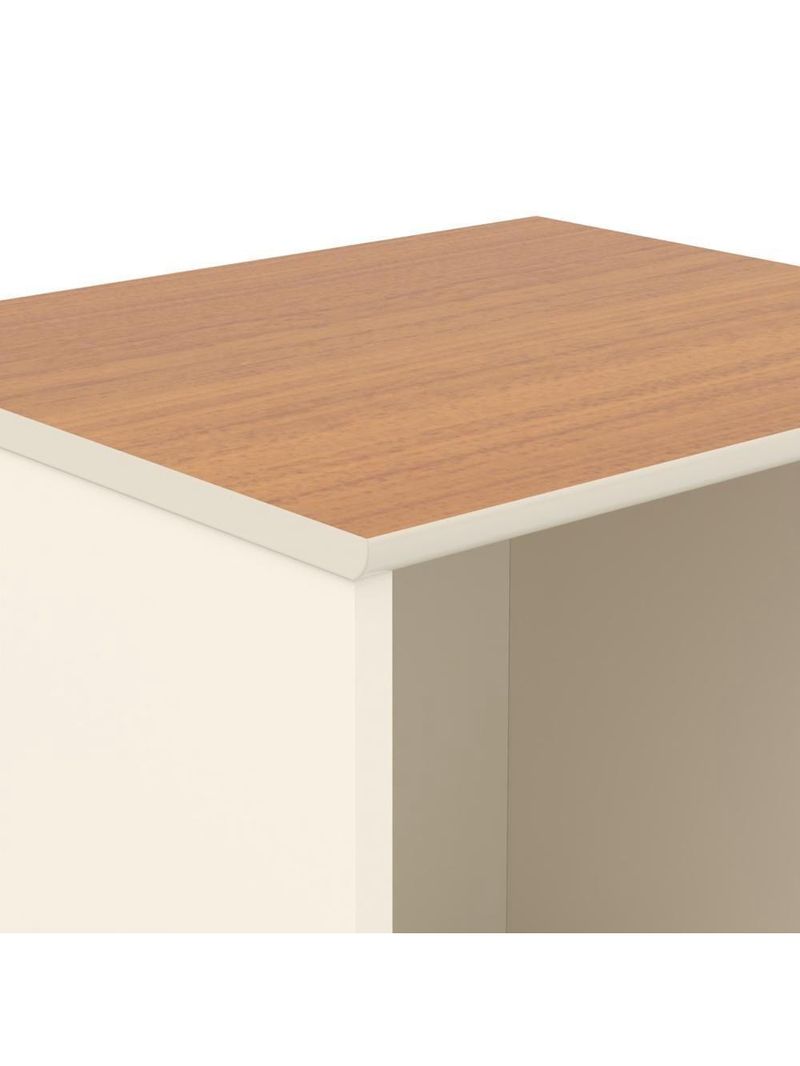 Conjunto De Escritório Tech 6 Livreiro E 7 Mesas 90cm - Vian - Off White E Cedro Off White E Cedro