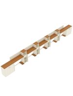 Conjunto De Escritório Tech 4 Livreiro 2 Buffet E 5 Mesas 90 - Off White E Cedro Off White E Cedro