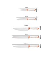 Conjunto 5 Facas Estilo Mármore Suporte Cozinha Utensílios - preto