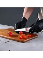 Conjunto 5 Facas Estilo Mármore Suporte Cozinha Utensílios - preto