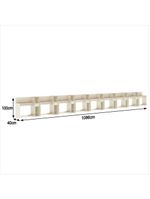 Conjunto De Escritório Tech 8 Livreiro E 9 Mesas 90cm - Vian - Off White E Cedro Off White E Cedro