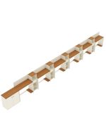 Conjunto De Escritório Tech 5 Livreiro 1 Buffet E 6 Mesas 90 - Off White E Cedro Off White E Cedro