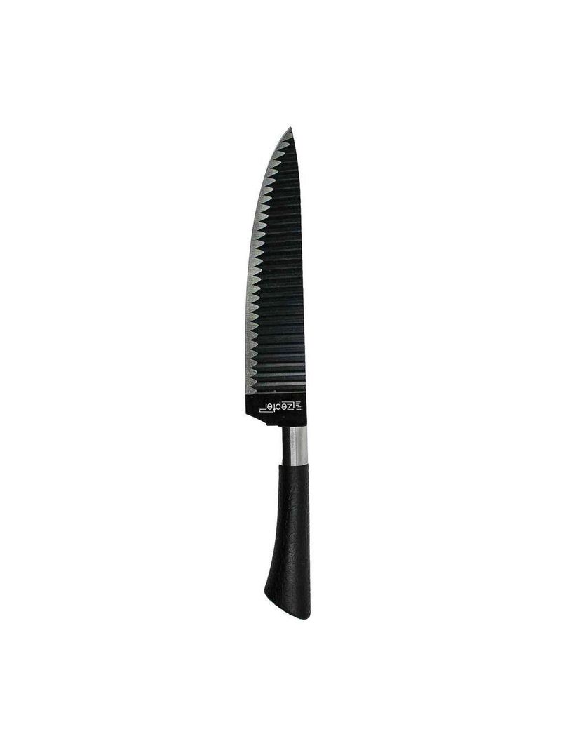 Jogo De Facas 6 Peças Com Tesoura Aço Inox Preto - Precisão E Durabilidade Para Sua Cozinha