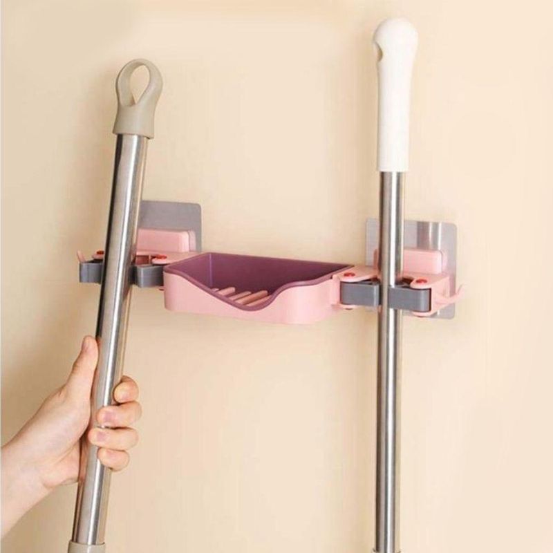 Suporte Para Sabonete Vassoura Rodo De Parede Rosa