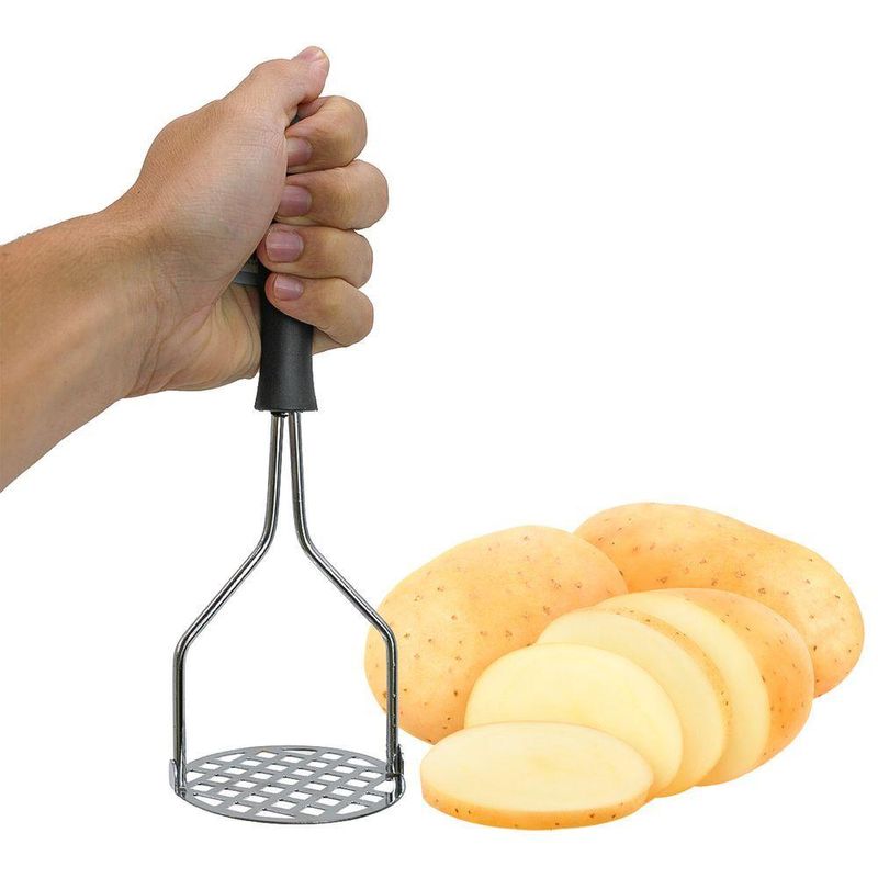 Espremedor De Batata Amassador Legumes Feijão Resistente Aço Inox - Aço Inoxidável De Alta Resistência